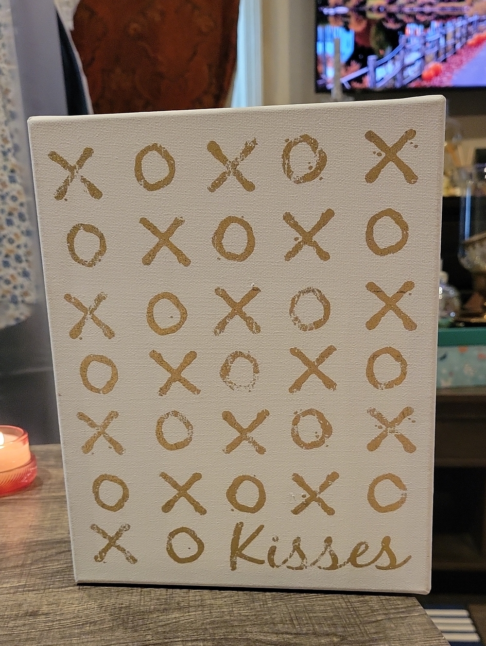 5 For 25.00/Hugs & Kisses Art For Shelf/ Wall Hanging,EUC